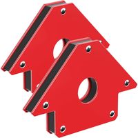 Wiltec Set de 2 escuadras magnéticas para soldar 32 kg de sujeción 190 x 120 x 26 mm imán de soldadura en ángulos de 45°, 90° y 135° ligeras y compactas