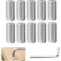 Lot de 10 inserts filetés M8 vers M5 en acier inoxydable - Boulons filetés avec filetage intérieur M5 x 1,25 et filetage extérieur M8 x 1,5 - Pour projets de meubles