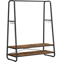 Vasagle Coat Rack with 6 Hooks and 2 Shelves Dark Brown