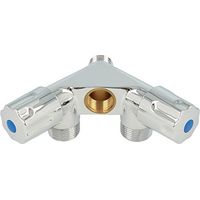 tecuro Double Valve soupape avec 2 abgangen Montage mural chrome 1/2 "