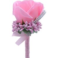 Bouquet de mariée avec roses, bouquet de mariée, corsage fait main, fleurs de boutonnière, fleurs artificielles de mariage, décorations de bal de promo (rose foncé)-AquaForge