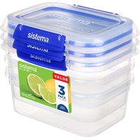 Sistema KLIP IT PLUS contenitori per la conservazione di alimenti 1 L Contenitori per alimenti a prova di perdite ed impilabili, adatti a frigorifero e congelatore senza BPA 3 pezzi