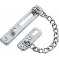 Verrou de sécurité coulissant avec chaîne argentée - Butée de porte - Serrure de porte - Porte coulissante intérieure - Verrou de portail extérieur - Serrure de porte-AquaForge