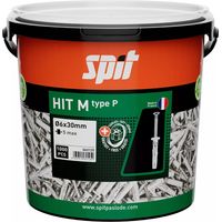 Spit – Cheville à frapper HIT-MP 6x30 pour béton armé – Tête plate en nylon – Système prémonté pour installation rapide – 60125