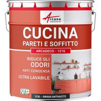 Pittura cucina lavabile, parete e soffitto: ARCADECO - 1216 - 2,5 L Grigio Antracite - RAL 7016 - ARCANE INDUSTRIES