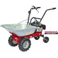 Brouette motorisée 160cc – Charge maximale 100 kg – Cuve galvanisée 85L avec basculement – Moteur HONDA GCV 4.5 cv – Eurosystems