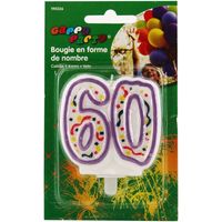 Bougie anniversaire nombre 60