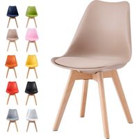 Dining Chairs Designer Side Chairs Wooden Legs Office Home Commercial EVA BROWN 1