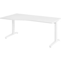 bümö Schreibtisch Serie-XB Freiform: 180 x 100 cm Weiß Weiß