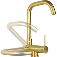 Mezclador de fregadero de cocina barril plegable de oro cepillado Gattoni 6014765SG Oro cepillado