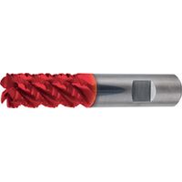 Fresa de esbozo de carburo monobloque de tipo NF, larga, de 45°, Fire, Ø d1 - h10 : 25,0 mm, Largo total l1 121 mm, Largo corte l2 45 mm