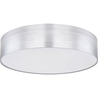 Deckenlampe Wohnzimmerlampe dimmbar mit Fernbedienung Tageslicht Deckenleuchte Schlafzimmer LED , Memoryfunktion CCT Timer Nachtlicht, Metall weiß silber, LED 40W 2500Lm 3000-6000K, DxH 60x12cm