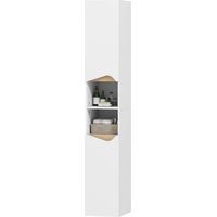 Meuble salle de bain 2 portes 2 compartiments ouverts blanc 30x34,6x182 cm