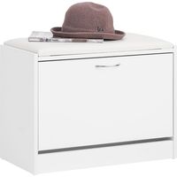 SoBuy Shoe Storage Bench, Shoe Cabinet with Removable Cushioned Seat,FSR16-W