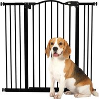 Cancelletto per Cani Estensibile con 4 Viti Regolabili, in Metallo e Plastica, 74-100x94 cm, Nero