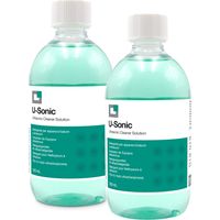 ERRECOM 2xU-Sonic, Detergente Concentrato per Apparecchiature a Ultrasuoni Pulizia intensiva e Delicata di Gioielli, Occhiali, apparecchi ortodontici, Piccoli Accessori, componenti Meccanici, 500 ml