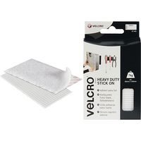 Velcro Brand Heavy-Duty Stick On Strips 50 x 100mm White