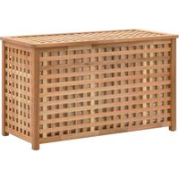 Vidaxl – Coffre de blanchisserie en bois massif de noyer 77,5x37,5x46,5 cm – Sac intérieur amovible – Ventilation optimale – Rangement élégant