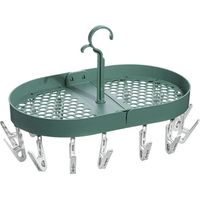 Étendoir à vêtements multifonctionnel à usage domestique, pliable, 16 clips pour suspendre des sous-vêtements et des clips pour sous-vêtements, étendoir à vêtements