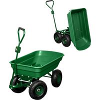 Chariot de Jardin 4 Roues – Grande Capacité 52 Litres. Charge Max 120 kg. Caisse de Transport pour Terrasse et Potager (52 L)