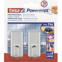 TESA 58051-00010-00 POWERSTRIPS 2 CROCHETS RECTANGULAIRES + 4 LANGUETTES CHROME 58051-00010-01