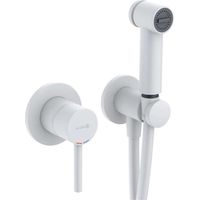 Kludi Bozz - Conjunto de grifo empotrado con ducha de bidé, con cuerpo, blanco mate 389985376