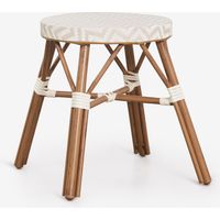 Set di 2 sgabelli bassi da giardino 45 cm in alluminio e rattan sintetico Brielle Bistro SKLUM