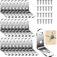 Lot de 26 Equerre d'assemblage, Équerre de Fixation en Forme de L, Équerres de Fixation, Équerre de Fixation en Métal, Equerre Inox pour la Fixation et la Réparation de Meubles(40x40x16mm)