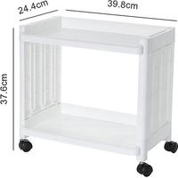 Schmaler und schlanker Aufbewahrungswagen mit 2/3/4 Ebenen, mobiles Regal, Schubladenorganizer für Küche, Bad und Waschküche – 2 Ebenen, 2,5 cm breit