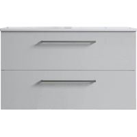 Meuble de salle de bain suspendu 80cm DOUBLE CLASSIC blanc brillant - Vasque en céramique