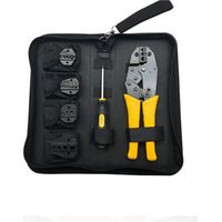 Kabelcrimpzange, Kabelcrimpzange mit 5 austauschbaren Backen, Ratschencrimpzange für Drähte, Schrumpfverbinder, Nylon, unisoliert, Kabelschuhe