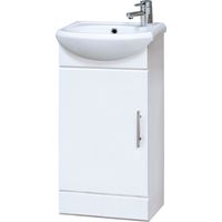 Nuie Mayford Gloss White 420mm Floor Standing Vanity Unit and Basin - NVS100