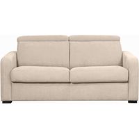 Canapé CAROLE convertible 3 places couchage quotidien 160x190cm en tissu - Beige