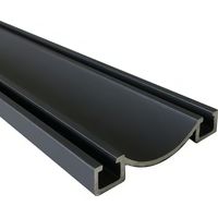 Rail bas aluminium pour placard coulissant - Lg 2m (2000 x 53 x 9 mm, Gris graphite texturé) HOMEWELL