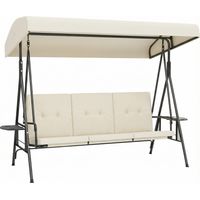 Balancelle Lamberto 3 places détente extérieure confort ergonomique crème