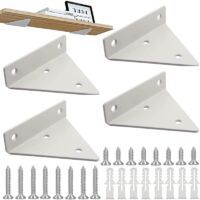 Supports d'étagère flottants, lot de 4, support d'étagère, support d'étagère triangulaire en métal, support d'étagère mural, support d'étagère mural flottant, support d'étagère mural dissimulé - Crezu