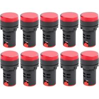 10 pièces AD16-22DS lampe de signalisation LED rouge haute luminosité pour indication AC/DC110V