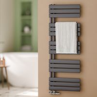 S'AFIELINA Badheizkörper Handtuchheizkörper Anthrazit Flach Paneel Seitenanschlusss Heizkörper für Bad 1320x500mm 661 Watt