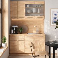 Singleküche Fame-Line, Goldkraft Eiche, 140 cm ohne Arbeitsplatte, Vicco