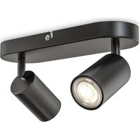 B.K.Licht I spot plafond I plafonnier dinterieur 2 spots pivotants & orientables I GU10 I noir-mat I livré sans ampoules