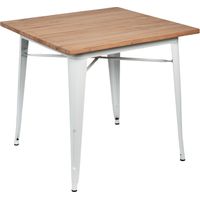 Tavolo da pranzo industriale quadrato in legno e acciaio 80x80x76cm Thinia Home