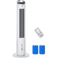 Enfriador de aire 4 en 1 - oscilante - temporizador, 3 modos, 3 velocidades - control remoto, 2 bolsas de hielo
