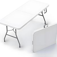 Table Pliante Exterieur 180CM Rectangulaire pour Jadin Camping,Pique-Nique (Blanc)