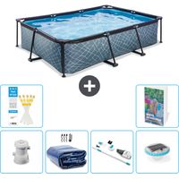 Exit Pool Rechteckig - Steinoptik - 300x200x65 cm - 7-teilig S204