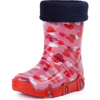 Ladeheid Bottes de Pluie Chaussure Enfant Fille Garçon Swk 03 (Rose Coeur, 23/24 EU)
