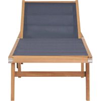 Chaise longue Transat Bain de soleil pliable avec roulettes Teck massif et textilène