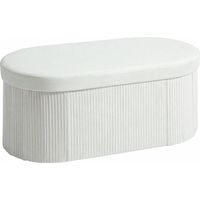 Pouf de rangement pliable avec compartiment de 72 L et revêtement en velours, 76 x 38 x 35 cm, crème