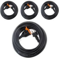 Zenitech – Lot de 4 prolongateurs pour chantier 10m – HO7RN-F 16A 3G2,5mm² – Noir – Pour chantiers humides et terrains accidentés