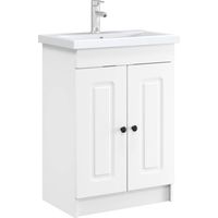 vidaXL Armoire sous évier de salle de bain Blanc 56 x 37,5 x 81 cm