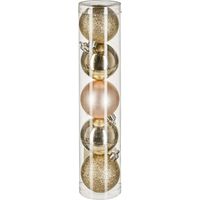 Déco de sapin Lot de 5 Boules de Noël D 5 cm - Or et Champagne - Feeric Christmas